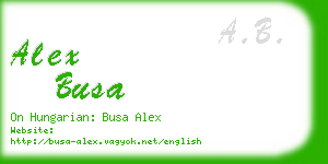 alex busa business card